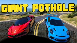 Stealing Cars Using a Giant Pothole in GTA RP [upl. by Eidderf]