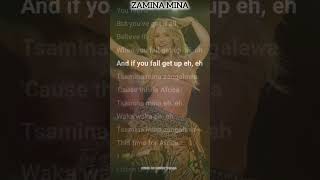 💃Tsamina mina eh eh waka waka eh eh lyrical video l English song lyric video Shakira waka waka song [upl. by Tonjes]