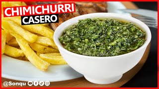 ¿Como preparar CHIMICHURRI CASERO  El acompañante para tus ASADOS Y PARRILLAS 🥩🔥  Sonqu [upl. by Pirozzo]