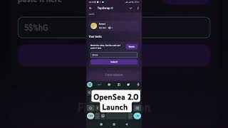 OpenSea 20 Launch  Tapswap Code  November 13 tapswapcode tapswapcodetoday [upl. by Nerral]