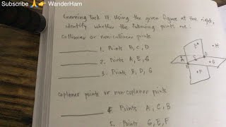 Grade 8 Learning Task 3 Identify whether the following points are collinear or noncollinear points [upl. by Gainer653]