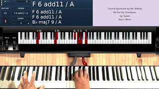 We Are the Champions by Queen  Piano Tutorial [upl. by Aisatsan47]