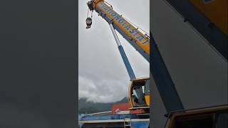 Liebherr 400t crane wash 😊🇱🇦 heavyequipment crane [upl. by Spindell]