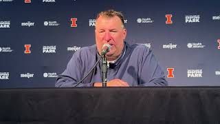 Oregon postgame Illini coach Bret Bielema press conference [upl. by Yrrag]