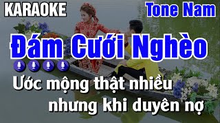 Đám Cưới Nghèo Karaoke Tone Nam  Karaoke AK [upl. by Nilyram778]