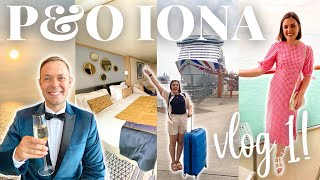 NORWEGIAN FJORDS PampO IONA CRUISE EMBARKATION amp SEA DAY Balcony Cabin Tour  Vlog 1  AD [upl. by Sharos]