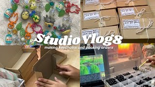 🧸🎧 studio vlog 8 • small business Ph • packing orders • making keychains [upl. by Sprague]