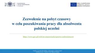 Zezwolenie na pobyt czasowy w celu poszukiwania pracy dla absolwenta polskiej uczelni [upl. by Elohcim]