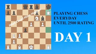 Playing Chess Everyday Until 2500 Rating Day 1 [upl. by Milly]