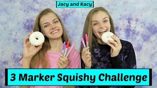 3 Marker Squishy Challenge  Jacy and Kacy [upl. by Chaney936]