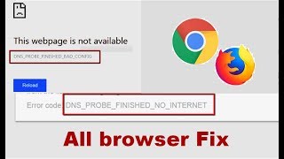 FIx DNS PROBE FINISHED BAD CONFIG OR NO INTERNET [upl. by Bork995]
