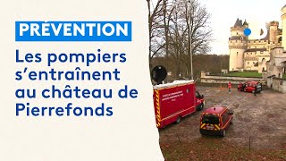 Les pompiers testent leur nouveau robot au château de Pierrefonds [upl. by Aniraz]