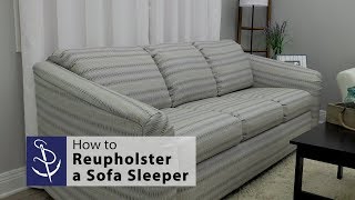 How to Reupholster a Sofa Sleeper  Sofa Bed [upl. by Ahsinwad]