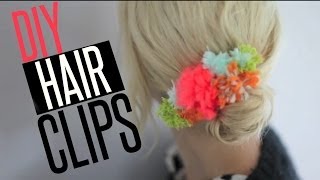 DIY Pom Pom amp Hair Clips [upl. by Ahsiemal959]