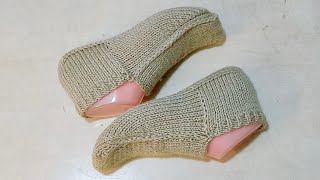 Knitting easy booties for males  Winter 2024 [upl. by Anertac]