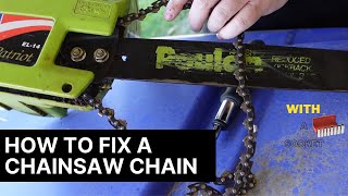 Chainsaw Chain TighteningInstallation [upl. by Ahsuas]