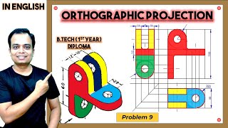 Orthographic ProjectionProblem 9 [upl. by Otiragram]