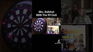 Mrs Bullshot hitting the game winning 99 out on stream darts [upl. by Tamaru]