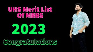 UHS merit list of mbbs 2023 [upl. by Drape445]