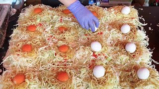 hiroshima style okonomiyaki お好み焼き japanese street food [upl. by Reinhard]