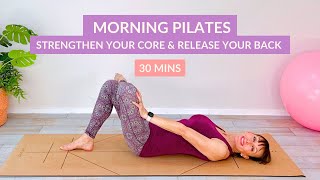 30 Min Morning Pilates Full Body Workout Live  Strengthen your Core and Release your Back [upl. by Adaiha]