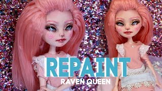 DOLL REPAINT OOAK Custom Ever After High Raven Queen Doll • JackyOhhh [upl. by Ignatzia782]