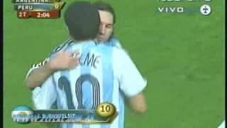 Copa America 2007 Argentina 40 Peru  1 gol JR Riquelme relato AM CONTINENTAL [upl. by Hardin]