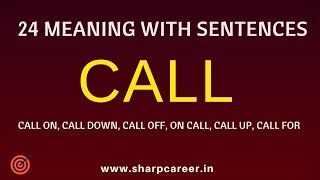 सीखें बहुत ही उपयोगी शब्द  CALL  24 MEANING WITH SENTENCES  English Speaking [upl. by Marys]