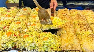 japanese street food  hiroshima style okonomiyaki お好み焼き hiroshimayaki [upl. by Naillik]