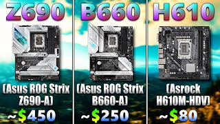 Z690 vs B660 vs H610  Motherboard Chipset Comparison for Core i9 12900K  PC Gameplay Test [upl. by Labotsirhc]