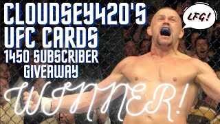 Cloudsey420s UFC Cards 1450 subscriber retired fighter GIVEAWAY WINNER THANK YOU for the support [upl. by Aicena]