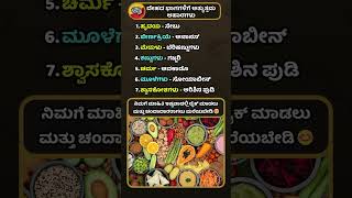 ದೇಹದ ಭಾಗಗಳಿಗೆ ಅತ್ಯುತ್ತಮ ಆಹಾರಗಳು 🥗✨ [upl. by Sirama]