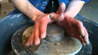 Lesson one  How to center clay on a pottery wheel [upl. by Olocin355]