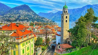 Lugano Switzerland 4K  The most beautiful Swiss cities  Charming city [upl. by Anire]