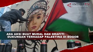 Ada aksi buat mural dan grafiti dukungan terhadap Palestina di Bogor [upl. by Atekehs]