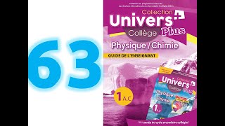 univers plus physique chimie 1AC page 63 64 [upl. by Apur]