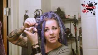 Hair transformation purple dreads to pink dreads [upl. by Enelahs105]