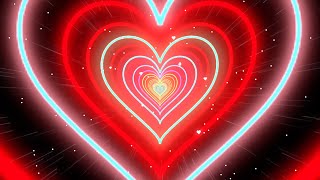 Colorful Heart Background❤️Red Tunnel Heart Background Screensaver Video EffectsLights Background [upl. by Emmit]