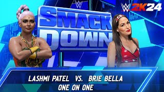 WWE 2K24  Lakshmi Patel vs Brie Bella One On One 2024 Smackdown Match Highlight [upl. by Idnis301]