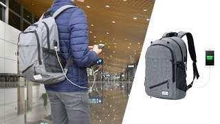 KOOLERTRON Travel Laptop Backpack w USB Charging Review [upl. by Naeerb]