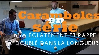 Caramboles en série  Éclatement et rappel doublé dans la longueur  Billard français [upl. by Haye504]