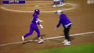 LSU softballs Ali Newland hits home run vs McNeese [upl. by Onavlis]