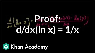 Proof ddxln x  1x  Taking derivatives  Differential Calculus  Khan Academy [upl. by Orfurd]