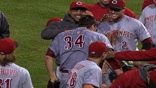 Homer Bailey completes his first nohitter against Pirates [upl. by Vogele791]