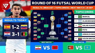 🔴 FIFA Futsal World Cup 2024 Round of 16 Results Bracket amp Topscorers as of 25 Sep 2024 [upl. by Atnod541]