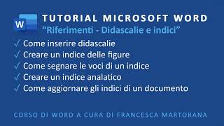 WORD  Microsoft 365  Tutorial 23 Didascalie e indici [upl. by Attenaz]