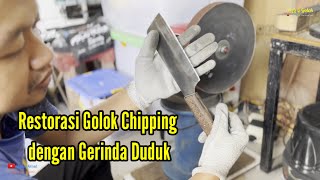 Teknik Restorasi Golok Chipping dengan Mesin Gerinda Duduk by MujionoAhmad [upl. by Iduj]