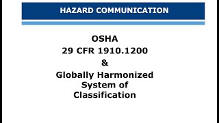 Hazard Communication Training amp Globally Harmonized System GHS [upl. by Irene]