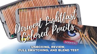 DERWENT LIGHTFAST COLORED PENCILS  Unboxing Review FULL SWATCHING amp Blend Test [upl. by Emmy]