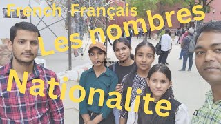 Les nombres French counting  Nationality nationalite  Country pays [upl. by Loralee17]